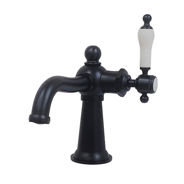 Kingston Brass Nautical Single-Handle Single Hole Bathroom Faucet in Matte Black