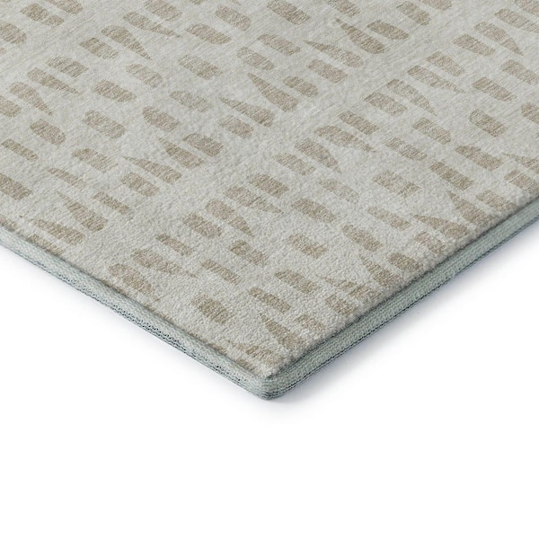 Mayfield Premium Machine Washable Abstract AMF963 Ivory 8 ft. x 10 ft. Area Rug