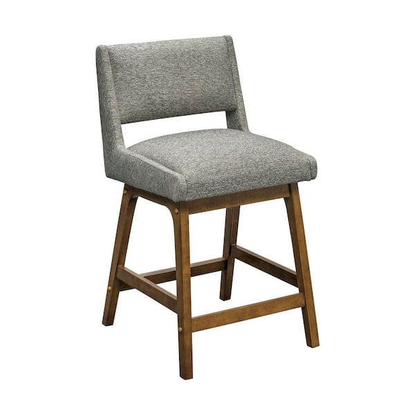 Boomerang 25 in. Light Grey Wood Counter Stool