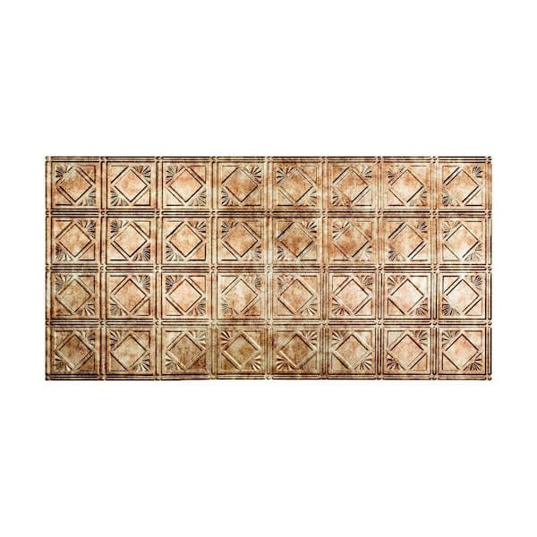 Fasade Traditional Style #4 2 ft. x 4 ft. Glue Up PVC Ceiling Tile in Bermuda Bronze