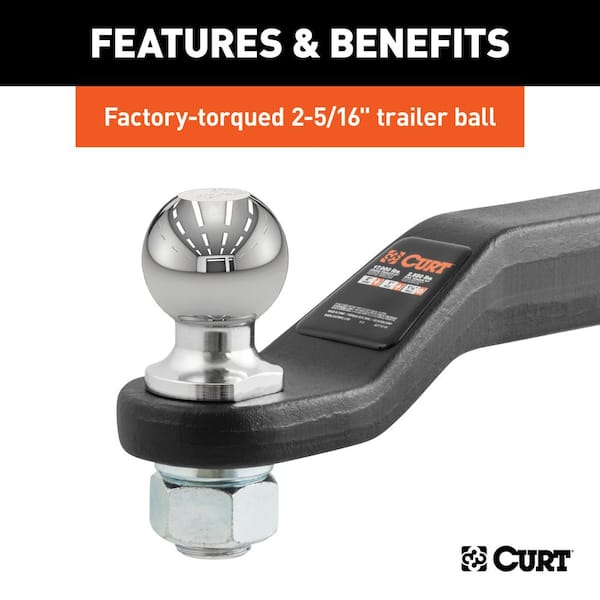 CURT 2 in. Shank, 15,000 lbs., 2 in. Drop Loaded Forged Ball Mount with 2-5/16 in. Ball CURT 2 in. Shank, 15,000 lbs., 2 in. Drop Loaded Forged Ball Mount with 2-5/16 in. Ball