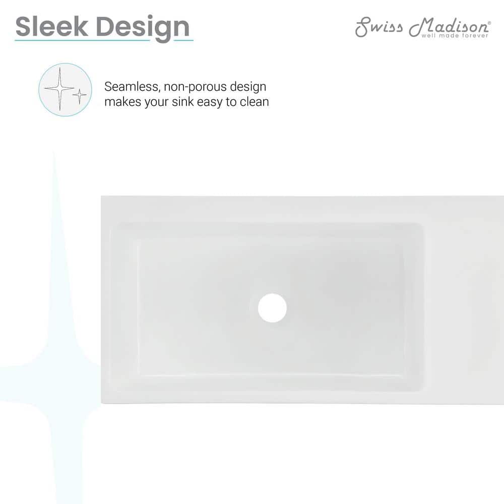Delice 24" Matte White Ceramic Wall-Mount Bathroom Sink