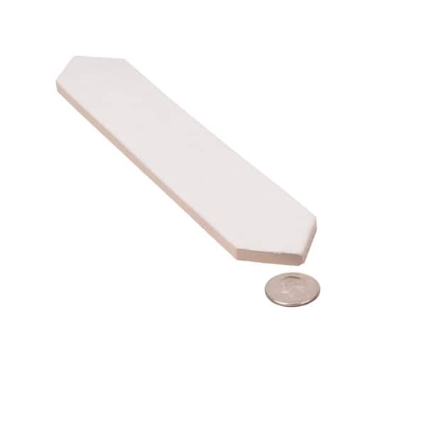 Festa White 1.7 in. x 9.6 in. Glossy Ceramic Picket Wall and Floor Tile (2.37 sq. ft./case) (23-pack)