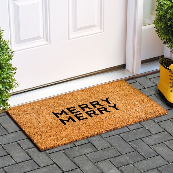 2' X 3' Crisscross Welcome Indoor/outdoor Coir Doormat Natural/black -  Entryways : Target