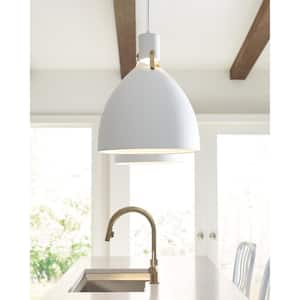 Cunningham 1-Light 14-Watt Contemporary Flat White Integrated LED Dimmable Ceiling Pendant Light