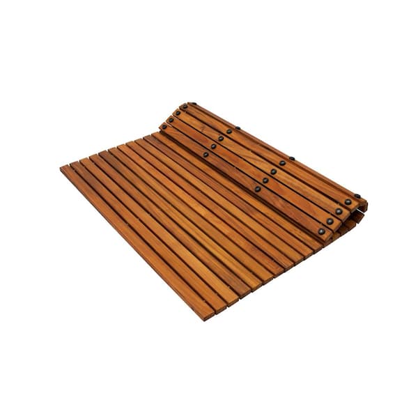 Wooden Roll up Shower, Roll up Bath, Roll up Outdoor Mat 35 X 24. Nordic  Style Premium Strong Strings Addition of Natural Linen 