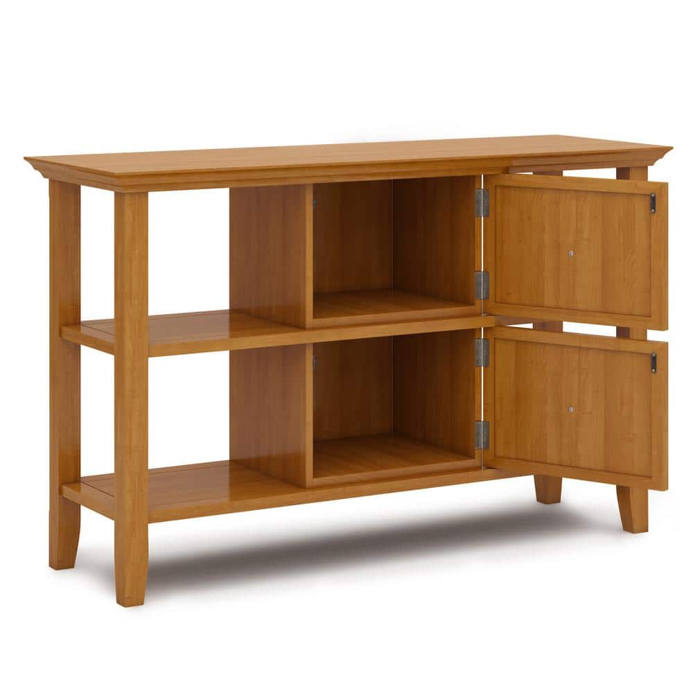 Acadian Light Golden Brown Solid Wood Console with Storage