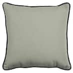 Oasis 20 in. Light Grey Square Indoor/Outdoor Throw Pillow