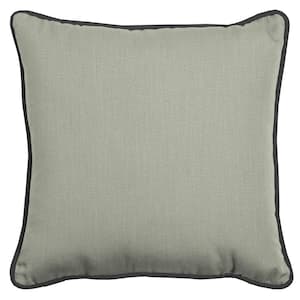 Oasis 20 in. Light Grey Square Indoor/Outdoor Throw Pillow