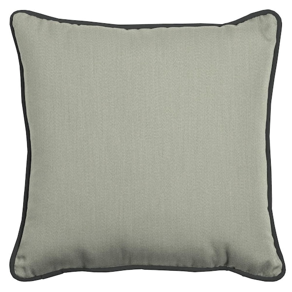 ARDEN SELECTIONS Oasis 20 in. Light Grey Square Indoor/Outdoor Throw Pillow