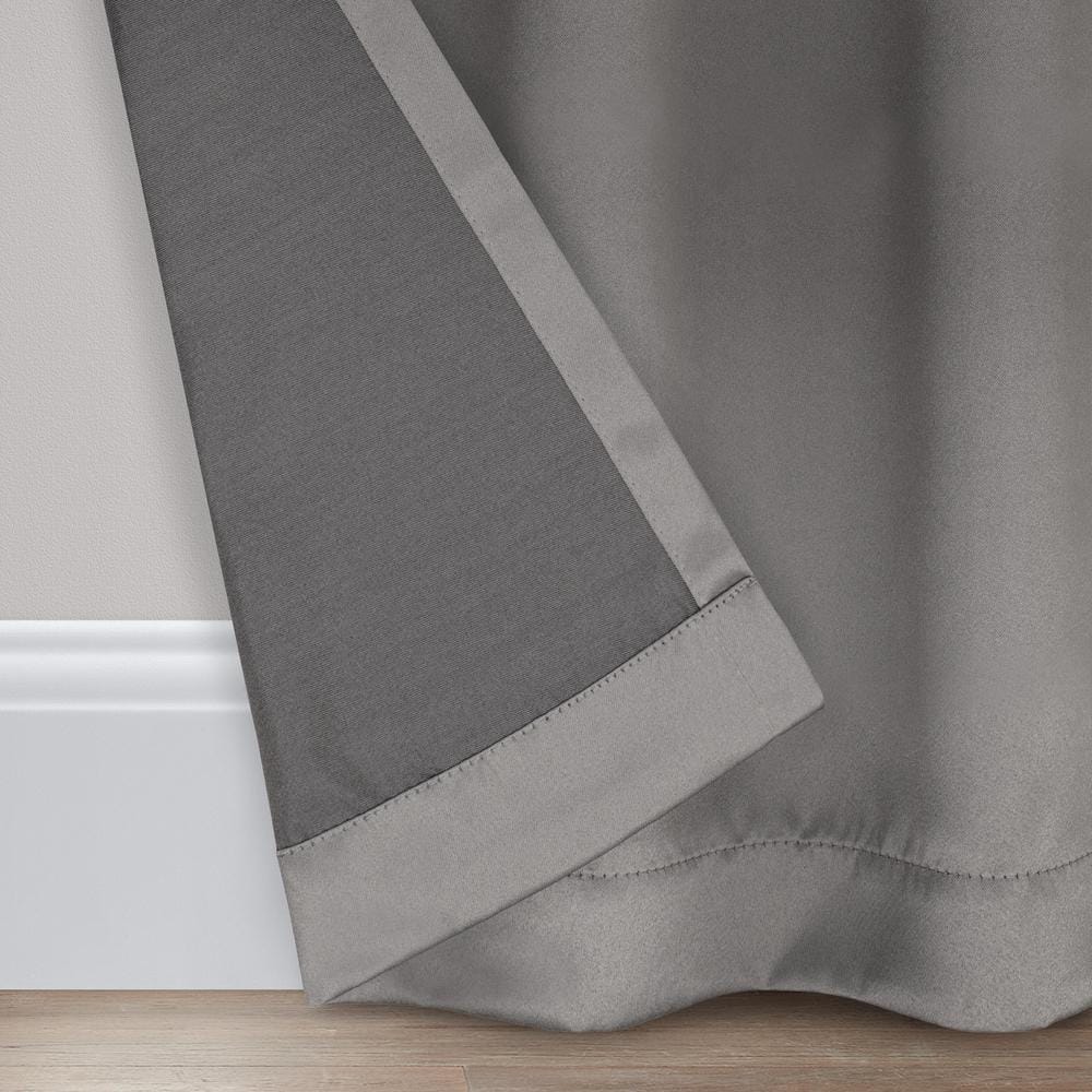 Gray Polyester Room Darkening Curtain Panel 54 x 63