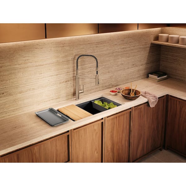 Billings 32-1/2 in. Undermount Single Bowl Stainless Steel Workstation Kitchen Sink