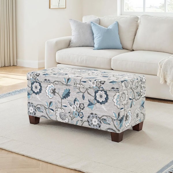 Designs4Comfort Madison Gray Fabric Deluxe Storage Ottoman Bench