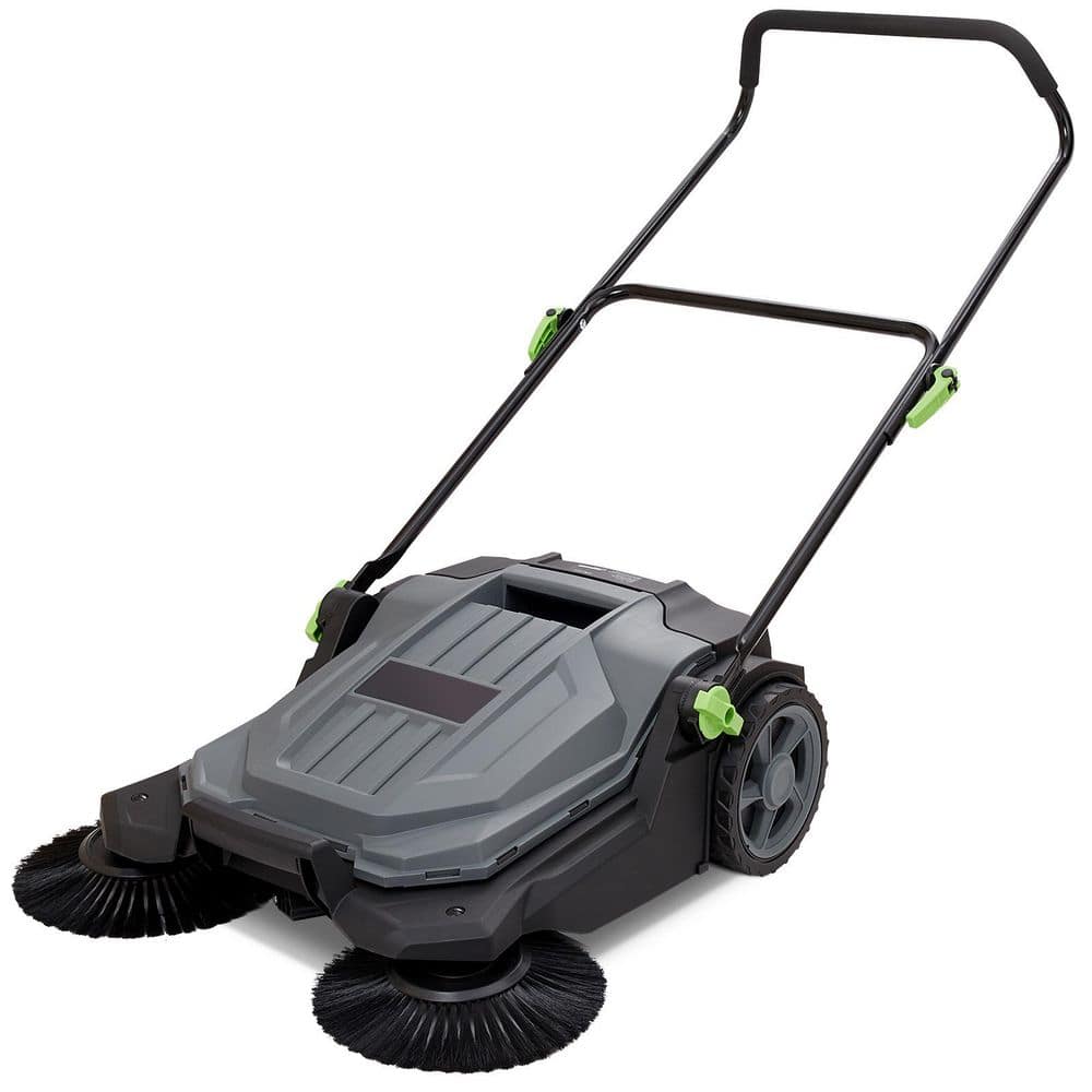 Walk-behind Hand Push Floor Sweeper, 25.6 in. Sweeping Width Floor Sweeper Manual Non-Electric, 5 Gal. Waste Container price history on PriceWatchPro