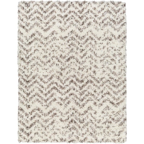 Livabliss Ultra Shag Gray Modern 7 ft. x 10 ft. Indoor Area Rug