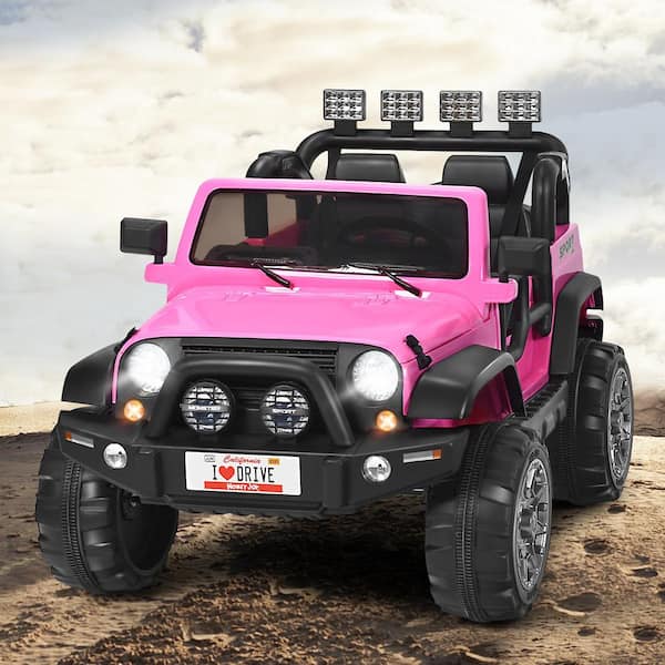 13 in. 12-Volt Pink Kids Jeep Car Powered Ride-On with Remote Control