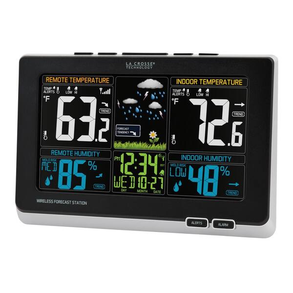 La Crosse Technology Digital Wireless Color Weather Station With Mold Indicator T The Home Depot