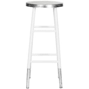 Kenzie 30 in. White/Silver Dipped Bar Stool