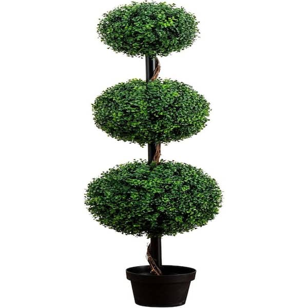 5 ft. Artificial Triple Ball Boxwood Topiary Tree (Indoor/Outdoor)