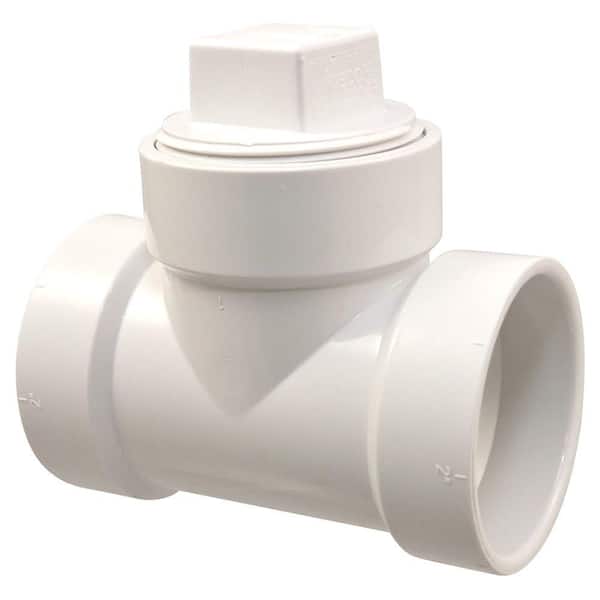 NIBCO 1-1/2 in. PVC DWV Hub x Hub x FPT Cleanout with Plug Tee