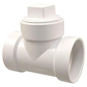 2 in. PVC DWV Hub x Hub x FPT Cleanout with Plug Tee