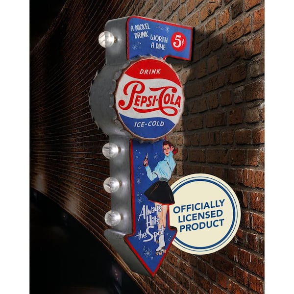 American Art Decor 25.5 in. x 9.25 in. Red and Blue Licensed Pepsi