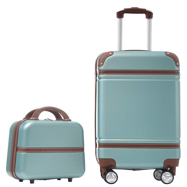 Merax 2-Piece Green ABS Hardshell 20 in. Spinner Luggage Set with Cosmetic Case, 3-Digital TSA Lock