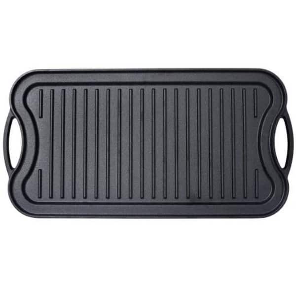 20 in. x 10 in. Black Cast Iron Reversible Grill/Griddle with Pre-Seasoned Finish