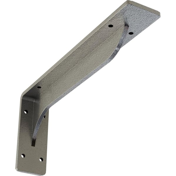 Ekena Millwork 2 in. x 5 1/4 in. x 12 in. Hammered Silver Embrey Steel Bracket