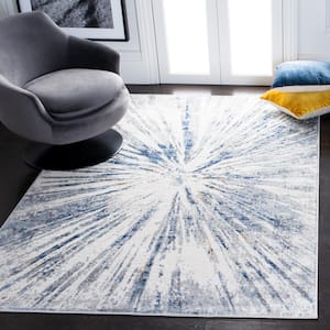Amelia Gray/Blue 4 ft. x 6 ft. Distressed Abstract Area Rug
