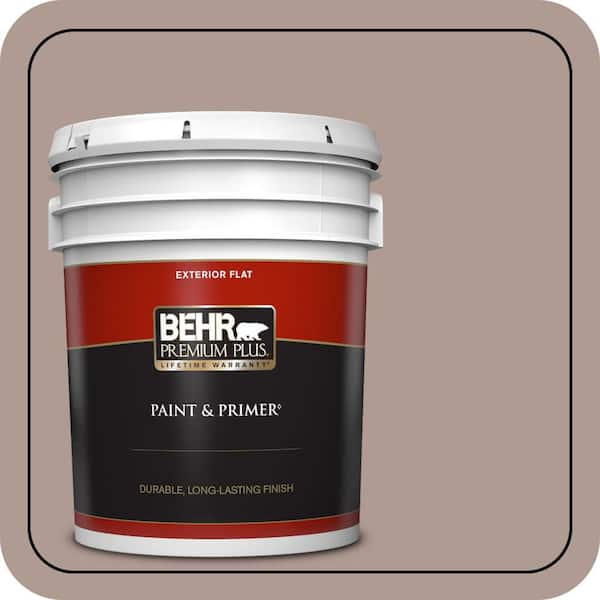 BEHR PREMIUM PLUS 5 gal. #N170-4 Coffee With Cream Flat Exterior Paint & Primer