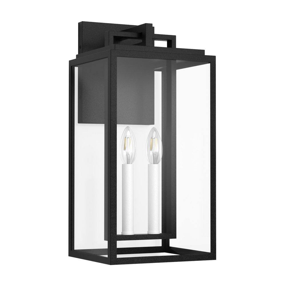 20 in. 2-Lights Black Modern Outdoor Metal Exterior Garage Front Porch Wall Lights Sconces Lighting Fixtures price history on PriceWatchPro