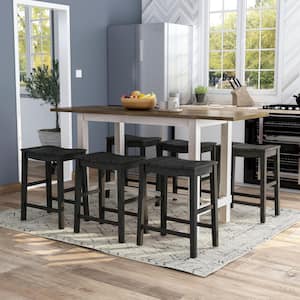 Whitcombe 7-Piece Black Counter Height Table and Stools Set