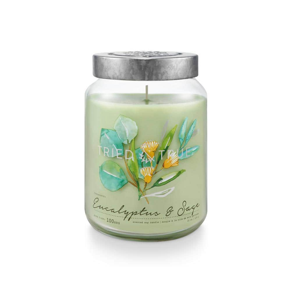  22.2 fl. oz. Eucalyptus and Sage XLarge Jar Scented Candle 1-Pack