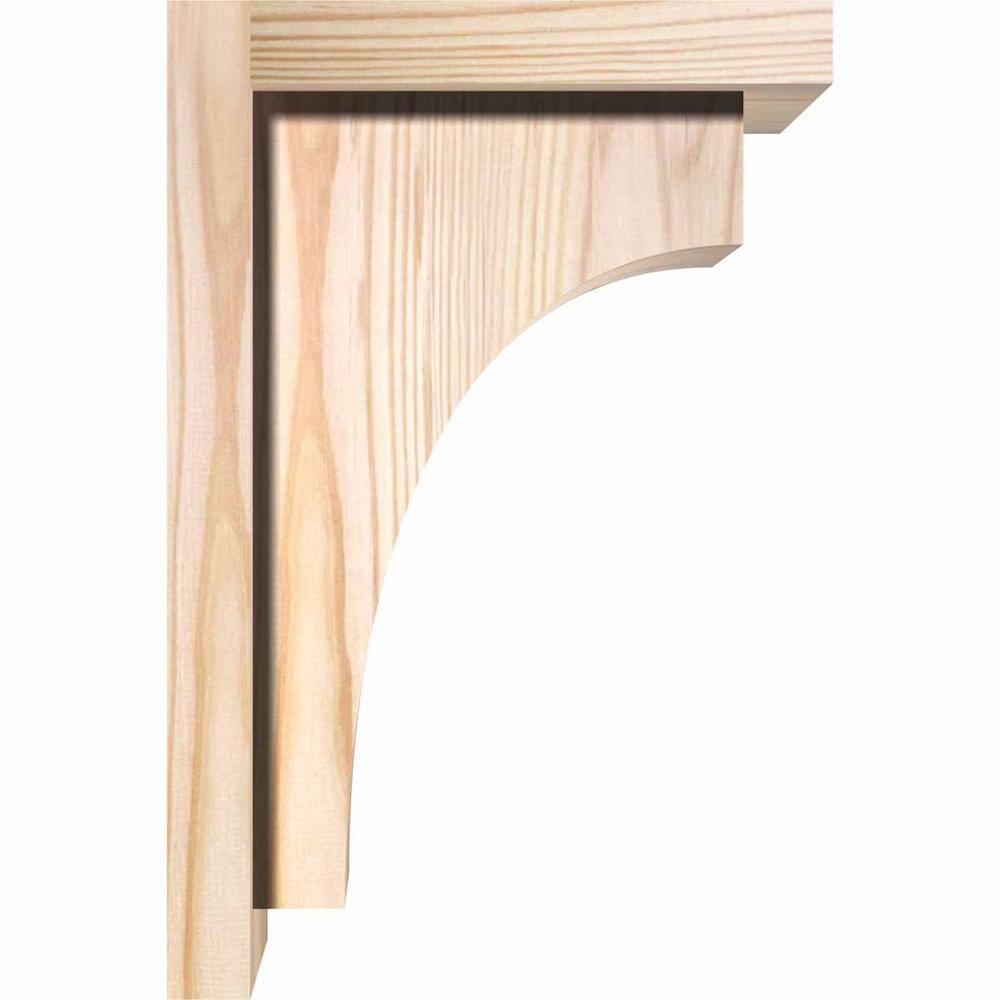 Douglas Fir Smooth 12" Rustic Corbel with Backplate