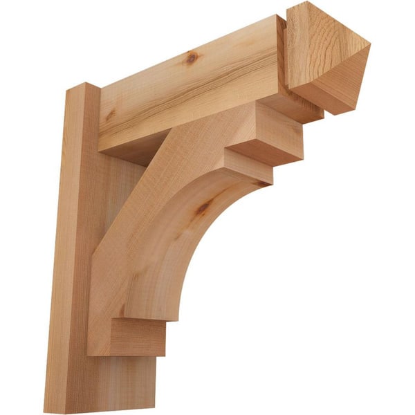 Ekena Millwork 6 in. x 16 in. x 16 in. Western Red Cedar Merced Arts and Crafts Smooth Outlooker