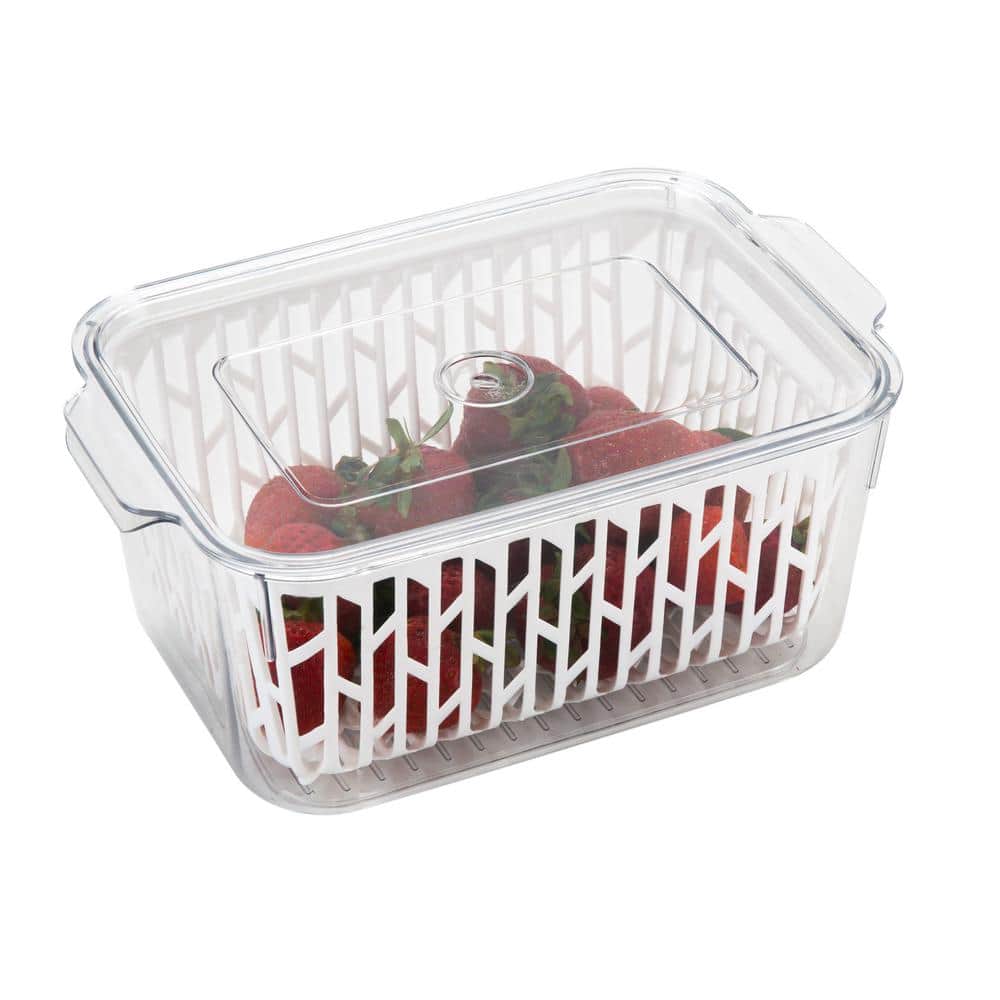 Clear Plastic Storage Container with Strainer