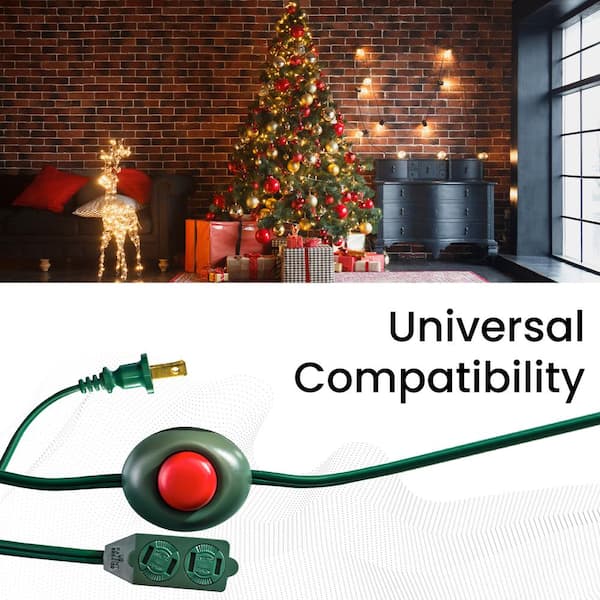 Home Accents Holiday 6 ft. 16/2 3-Outlet Extension Cord with Footswitch,  Green KAB-13 - The Home Depot