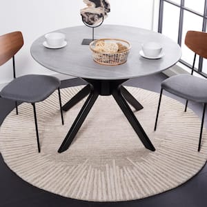 Abstract Natural/Ivory 4 ft. x 4 ft. Marle Eclectic Round Area Rug