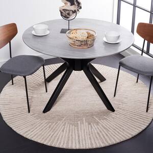 Abstract Natural/Ivory 6 ft. x 6 ft. Marle Eclectic Round Area Rug