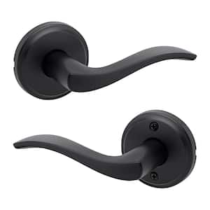 Sedona Matte Black Hall Closet Door Handle with Microban Antimicrobial Technology - Reversible