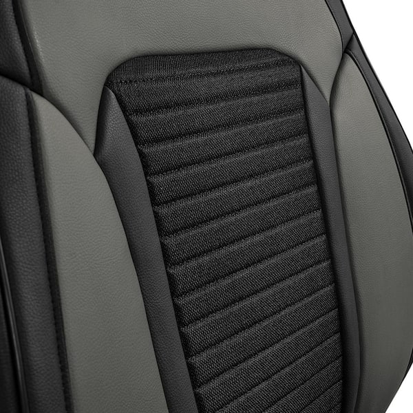 FH Group Universal 47 in. x 1 in. x 23 in. Fit Luxury Front Seat Cushions with Leatherette Trim for Cars, Trucks, SUVs or Vans, Purple