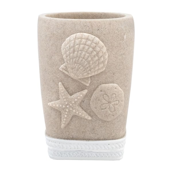 Sweet Home Collection Coastal Shell Tumbler Bathroom Accessory (1 Piece)