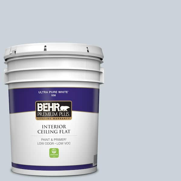 BEHR PREMIUM PLUS 5 gal. #N480-1 Light Drizzle Ceiling Flat Interior Paint