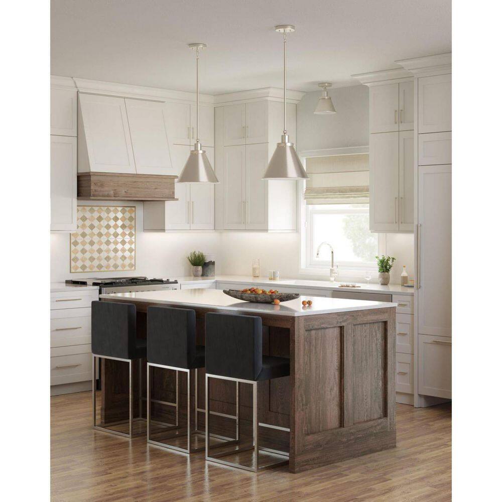 Hinton Brushed Nickel 1-Light Semi-Flush Mount Ceiling Light