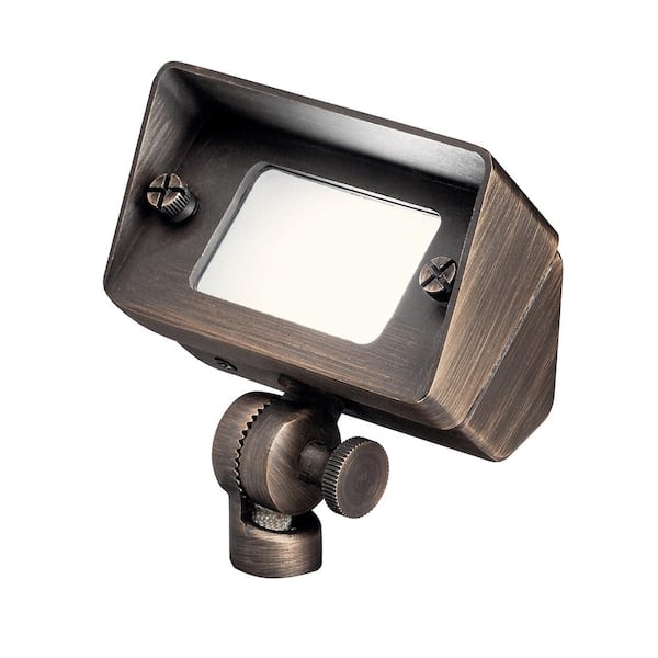 KICHLER Low Voltage Centennial Brass Hardwired Mini Landscape Flood Light with No Bulbs Included