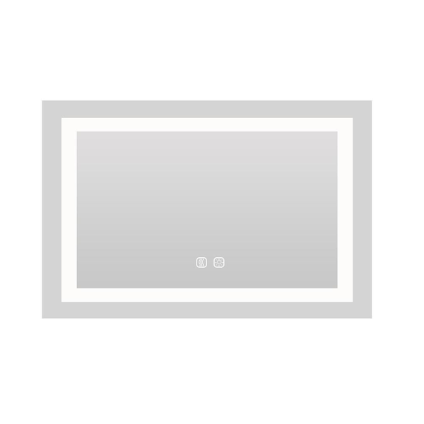 Unbranded 40 in. W x 24 in. H Rectangular Frameless Anti-Fog Wall Mount LED Bathroom Vanity Mirror, Touch Button