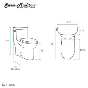 Sublime 1-piece 1.28 GPF Left Side Single Flush Handle Elongated Toilet in Bisque with Seat Included