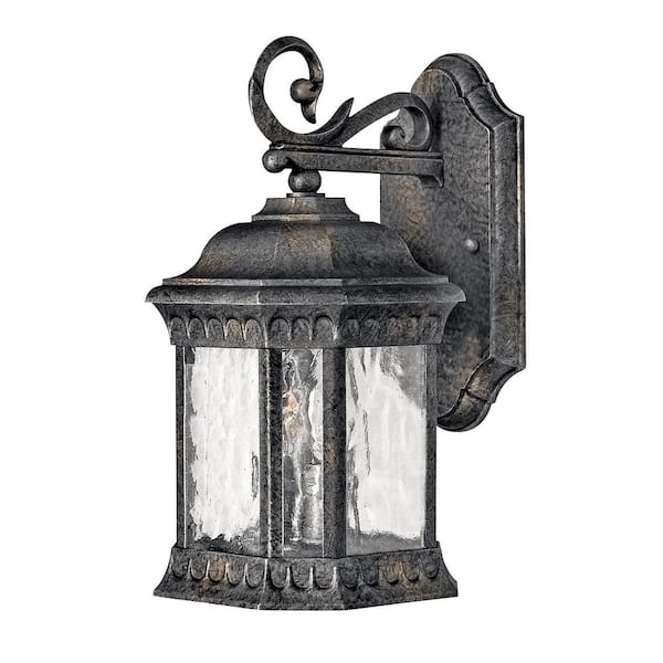 HINKLEY Regal Small 2-Light Black Granite Outdoor Wall Lantern