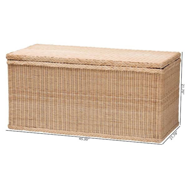 bali & pari Caden Natural Rattan Ottoman 259-14271-HD - The Home Depot